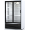 Шкаф холодильный,  800л, 2 двери-купе стекло, 8 полок, ножки, +1/+10С, дин.охл., белый, агрегат нижний, рама дверей и решетка агрегата черные